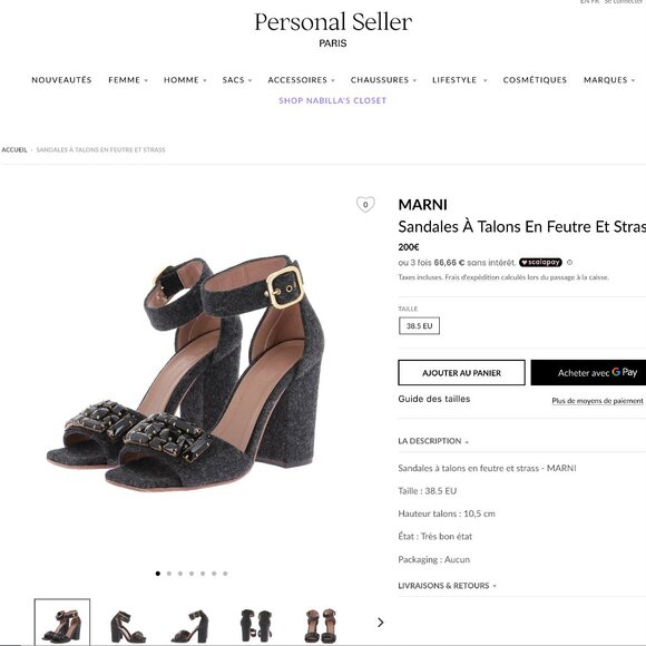 Sz10 Marni Dark Gray Felt Jeweled Ankle Strap Sandals - EUC (worn once) - Picture 16 of 16